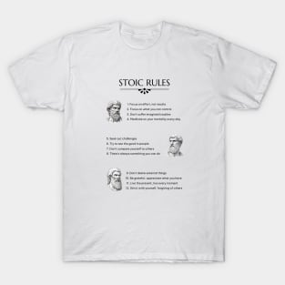 Stoic Teachings, Stoic Rules T-Shirt